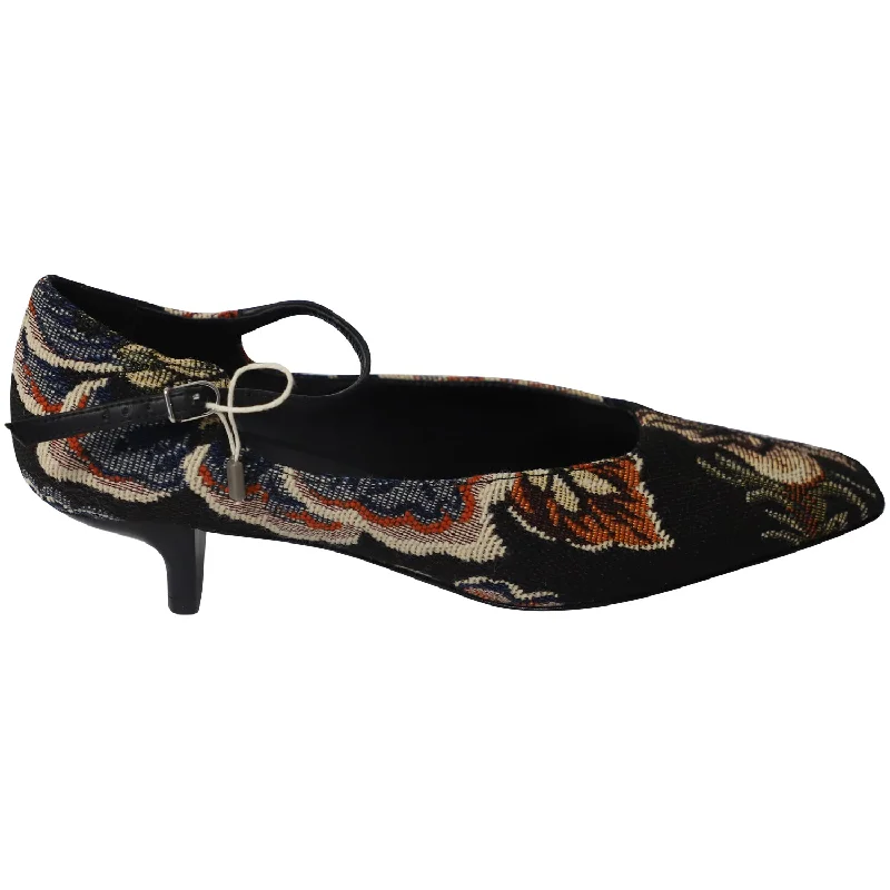 Women's teal stiletto heel pumps for a unique and modern lookStella McCartney Floral Mary Jane Pumps in Black Canvas Women's teal stiletto heel pumps for a unique and modern lookStella McCartney Floral Mary Jane Pumps in Black Canvas