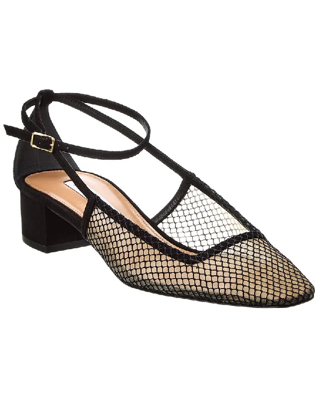 Women's office - appropriate stiletto heel pumps with a low - heel optionAquazzura Forbidden Love 35 Suede & Mesh Pump Women's office - appropriate stiletto heel pumps with a low - heel optionAquazzura Forbidden Love 35 Suede & Mesh Pump
