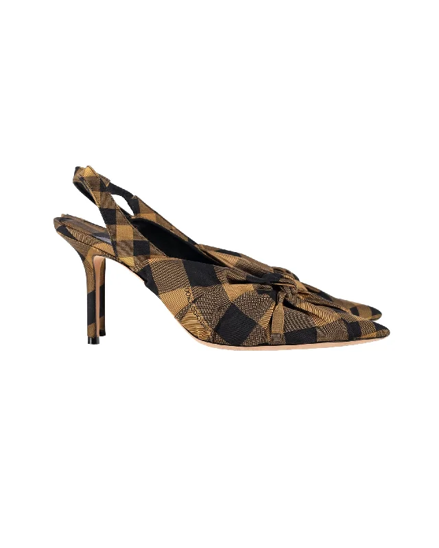 Women's platform stiletto heel pumps with a chunky soleJimmy Choo Annabell 85 Sling Back Pumps in Brown Satin Women's platform stiletto heel pumps with a chunky soleJimmy Choo Annabell 85 Sling Back Pumps in Brown Satin