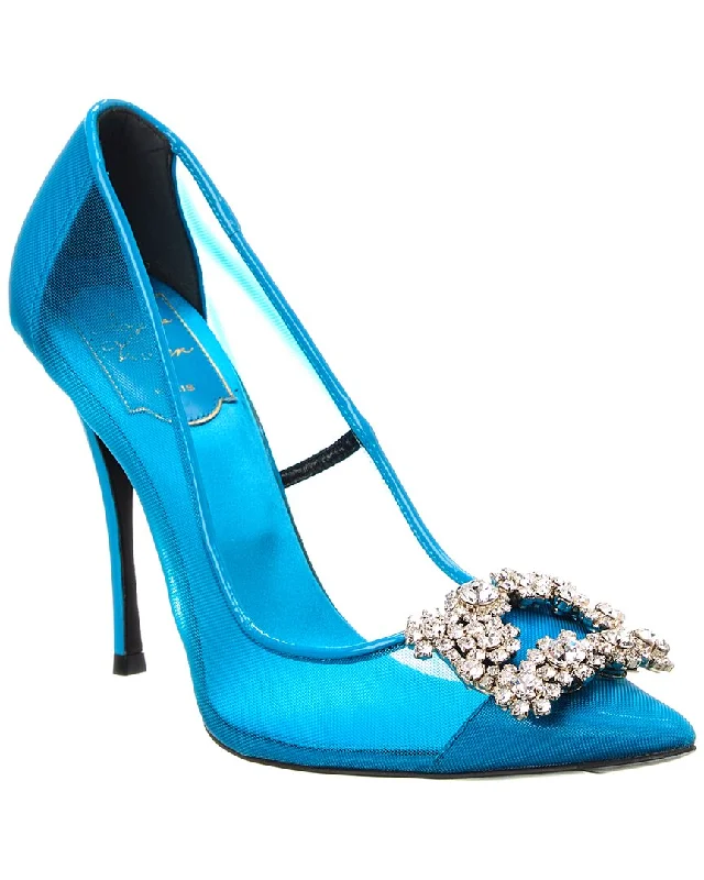 Women's red - carpet stiletto heel pumps for a glamorous eventRoger Vivier Mesh & Patent Pump Women's red - carpet stiletto heel pumps for a glamorous eventRoger Vivier Mesh & Patent Pump