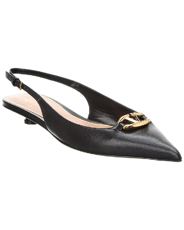 Women's lavender stiletto heel pumps for a delicate styleValentino VLogo Signature Leather Slingback Pump Women's lavender stiletto heel pumps for a delicate styleValentino VLogo Signature Leather Slingback Pump