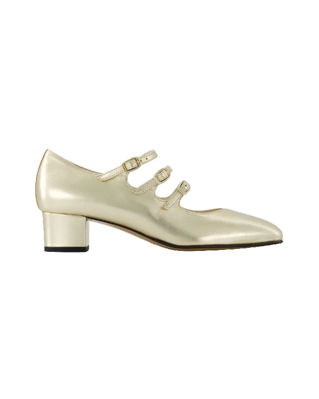 Women's satin - lined stiletto heel pumps for extra comfortKina Pumps - Carel - Leather - Gold Women's satin - lined stiletto heel pumps for extra comfortKina Pumps - Carel - Leather - Gold