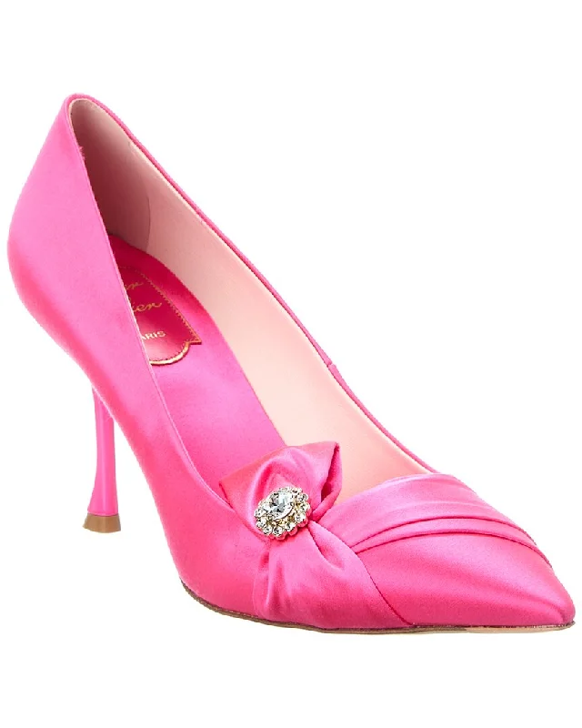 Women's adjustable - strap stiletto heel pumps for a customizable fitRoger Vivier Lavalliere Satin Pump Women's adjustable - strap stiletto heel pumps for a customizable fitRoger Vivier Lavalliere Satin Pump