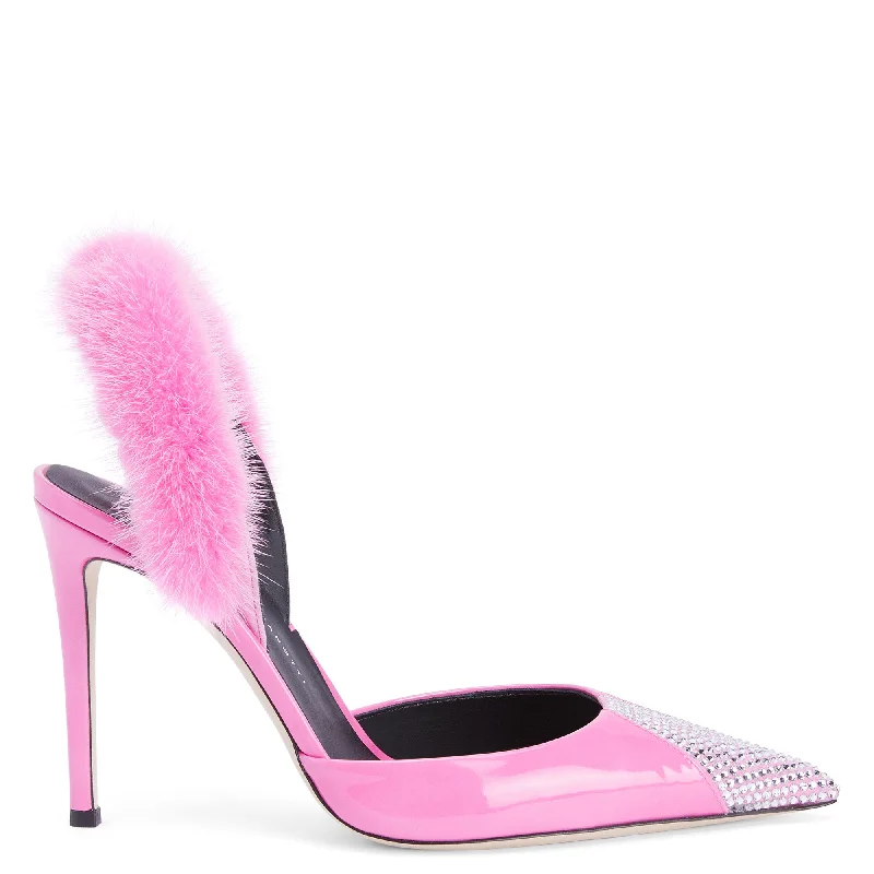 Women's prom stiletto heel pumps in a shimmery fabricGiuseppe Zanotti Henriette Strass Women's prom stiletto heel pumps in a shimmery fabricGiuseppe Zanotti Henriette Strass