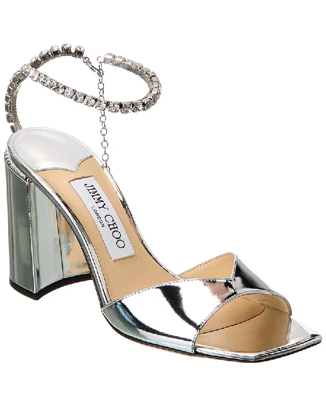 Women's mustard yellow stiletto heel pumps for a trendy pop of colorJimmy Choo Saeda Block Heel 85 Leather Sandal Women's mustard yellow stiletto heel pumps for a trendy pop of colorJimmy Choo Saeda Block Heel 85 Leather Sandal
