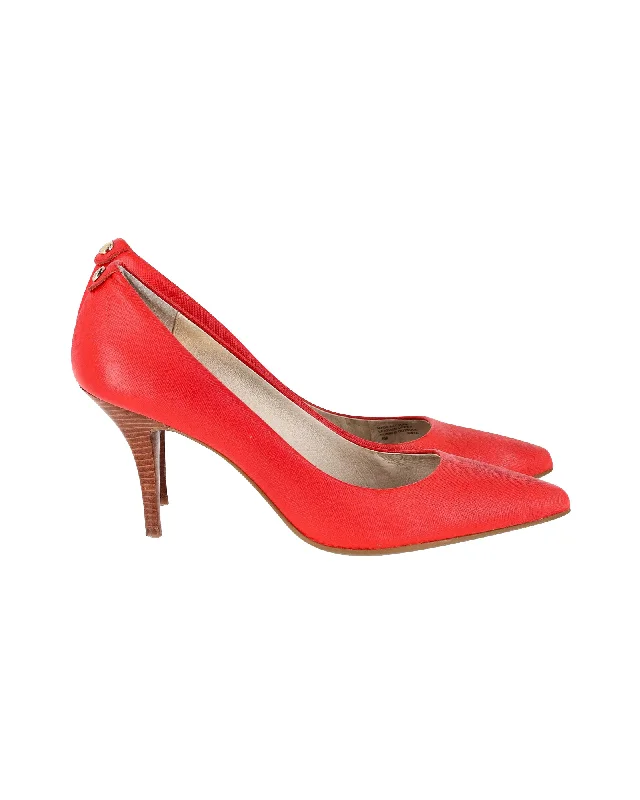 Women's ankle - strap stiletto heel pumps with a cut - out detailMichael Michael Kors Pumps in Red Leather Women's ankle - strap stiletto heel pumps with a cut - out detailMichael Michael Kors Pumps in Red Leather