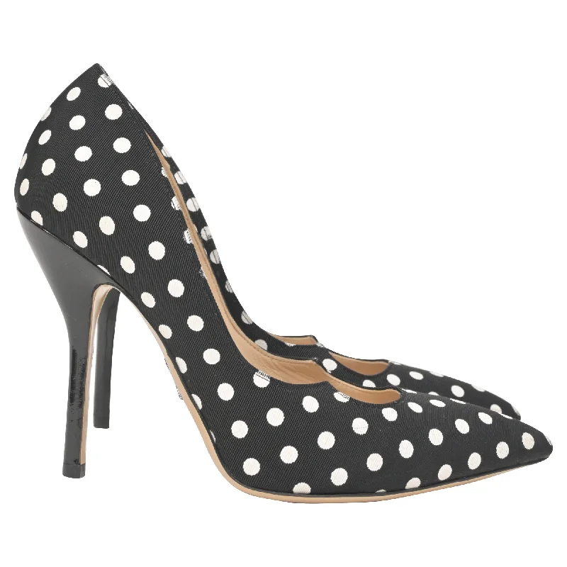 Women's velvet - covered stiletto heel pumps for a luxurious lookPaul Andrew Polka Dot Pumps in Black Cotton Women's velvet - covered stiletto heel pumps for a luxurious lookPaul Andrew Polka Dot Pumps in Black Cotton