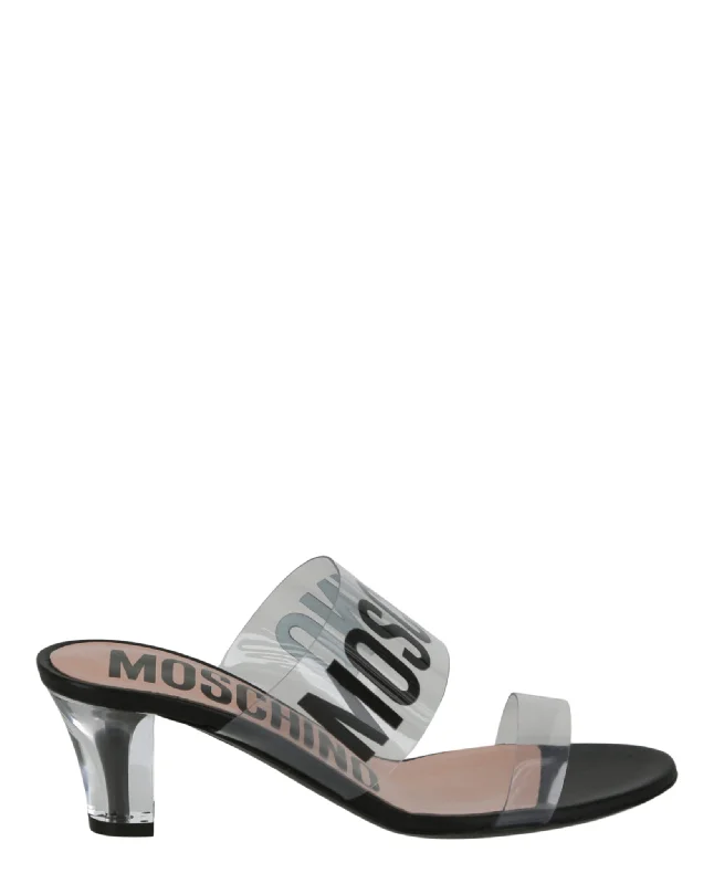 Women's snakeskin - embossed stiletto heel pumps for a bold statementLogo Transparent Heel Sandals Women's snakeskin - embossed stiletto heel pumps for a bold statementLogo Transparent Heel Sandals