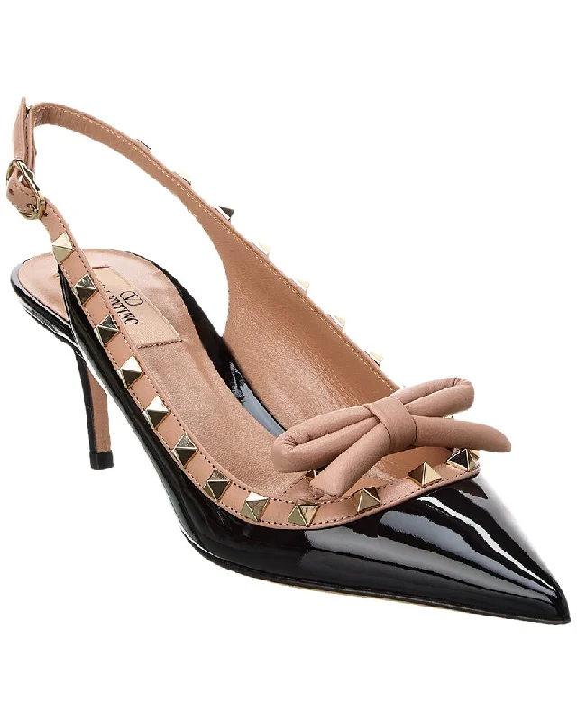 Women's peach stiletto heel pumps for a soft and feminine appealValentino Rockstud 60 Patent Slingback Pump Women's peach stiletto heel pumps for a soft and feminine appealValentino Rockstud 60 Patent Slingback Pump