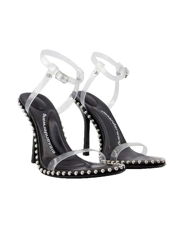 Women's genuine leather stiletto heel pumps with a soft finishNova 105 Sandals - Alexander Wang - PVC - Black Women's genuine leather stiletto heel pumps with a soft finishNova 105 Sandals - Alexander Wang - PVC - Black