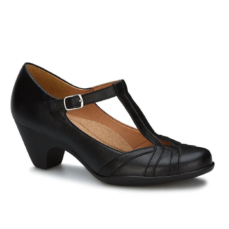 Women's office - appropriate stiletto heel pumps with a low - heel optionWomen's Leather Pumps Buckle Closure Shoes In Black Women's office - appropriate stiletto heel pumps with a low - heel optionWomen's Leather Pumps Buckle Closure Shoes In Black