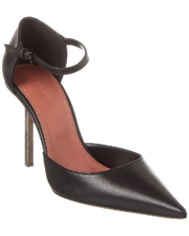 Women's mustard yellow stiletto heel pumps for a trendy pop of colorAMINA MUADDI Angelica 95 Leather Pump Women's mustard yellow stiletto heel pumps for a trendy pop of colorAMINA MUADDI Angelica 95 Leather Pump