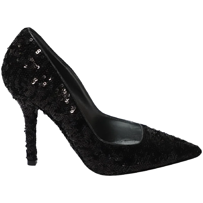Women's studded stiletto heel pumps for an edgy lookDolce & Gabbana Black Sequin Pumps in Black Leather Women's studded stiletto heel pumps for an edgy lookDolce & Gabbana Black Sequin Pumps in Black Leather