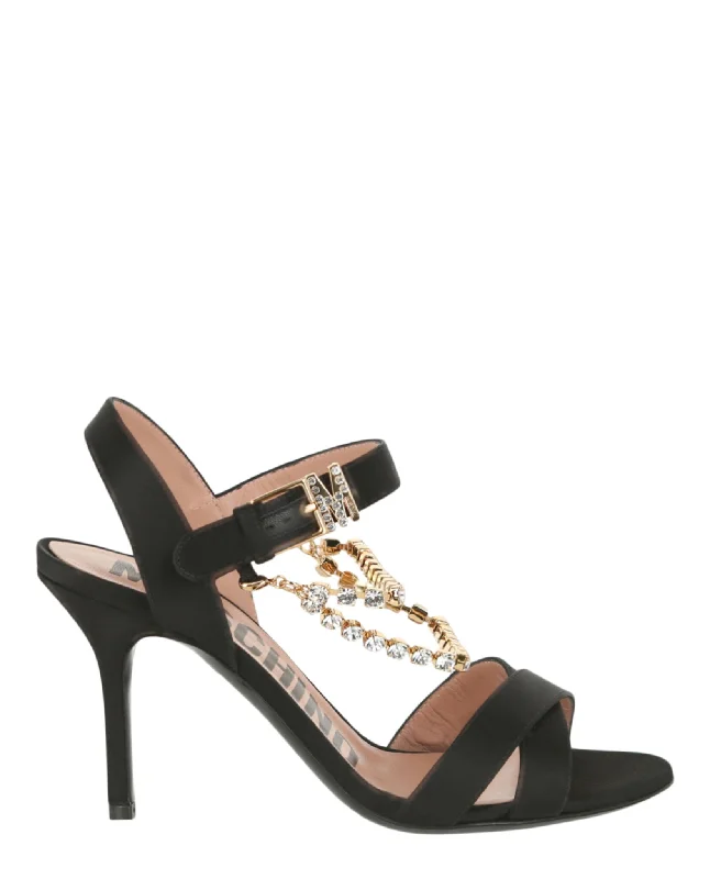 Women's ruffled stiletto heel pumps for a romantic styleRhinestone-Embellished Stiletto Sandals Women's ruffled stiletto heel pumps for a romantic styleRhinestone-Embellished Stiletto Sandals