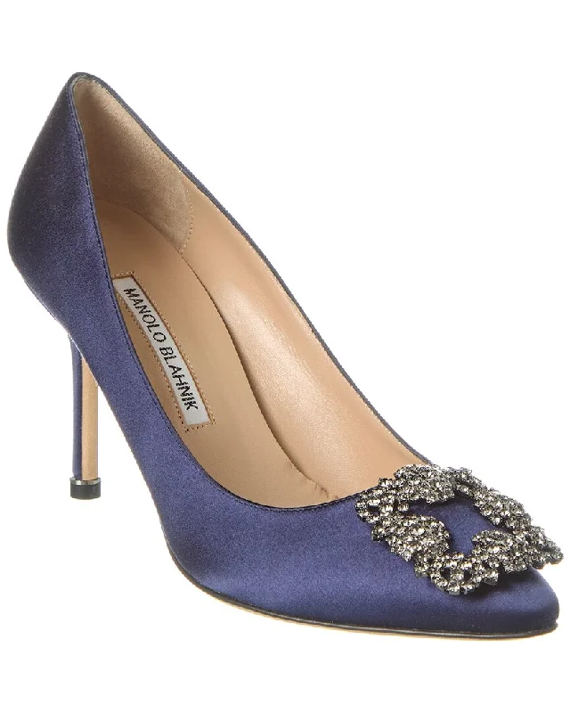 Women's microfiber stiletto heel pumps with moisture - wicking propertiesManolo Blahnik Hangisi 70 Satin Pump Women's microfiber stiletto heel pumps with moisture - wicking propertiesManolo Blahnik Hangisi 70 Satin Pump