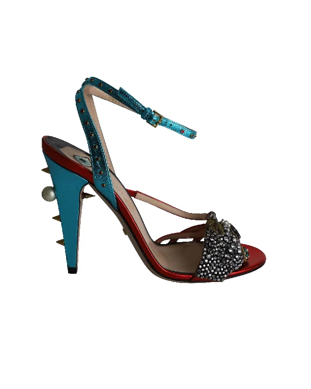 Women's breathable stiletto heel pumps for warm weatherGucci Embellished Wangy Sandals in Multicolor Leather Women's breathable stiletto heel pumps for warm weatherGucci Embellished Wangy Sandals in Multicolor Leather