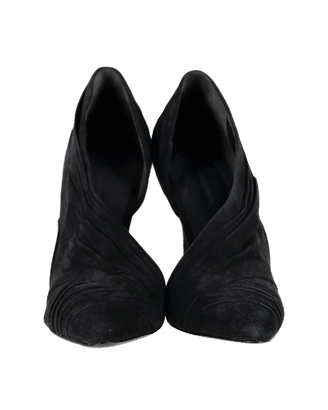 Women's stretchy stiletto heel pumps for easy on and offAlexander Wang Marcelia Runway Pumps in Black Suede Women's stretchy stiletto heel pumps for easy on and offAlexander Wang Marcelia Runway Pumps in Black Suede