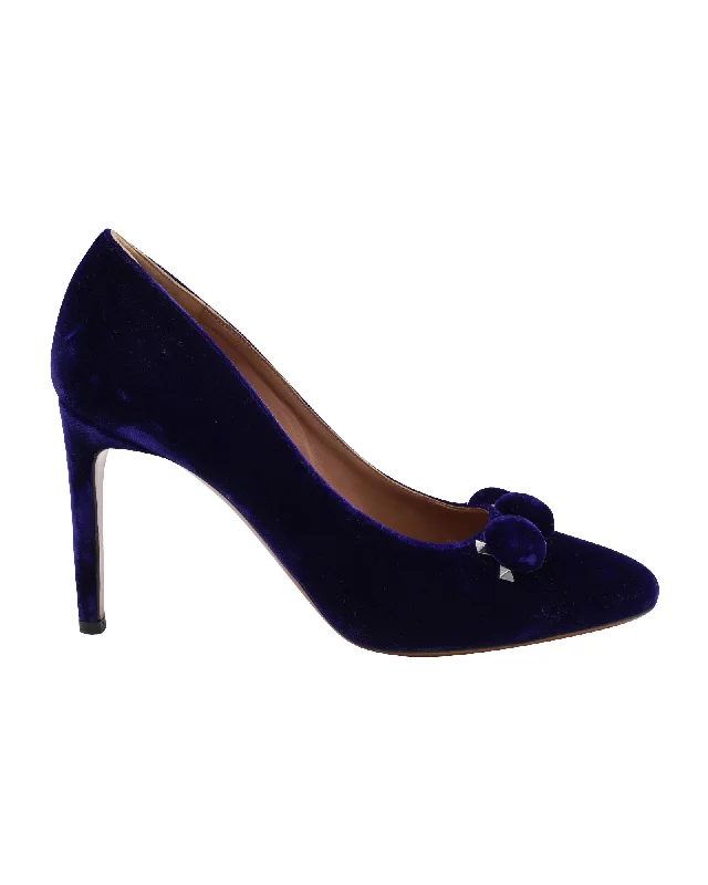 Women's date - night stiletto heel pumps with a sexy silhouetteAlaïa Bombe 110 Court Pumps in Blue Suede Women's date - night stiletto heel pumps with a sexy silhouetteAlaïa Bombe 110 Court Pumps in Blue Suede