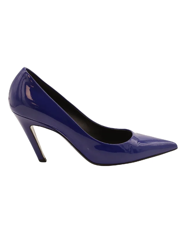 Women's forest green stiletto heel pumps for a nature - inspired lookBalenciaga Pointed Pumps in Blue Patent Leather Women's forest green stiletto heel pumps for a nature - inspired lookBalenciaga Pointed Pumps in Blue Patent Leather