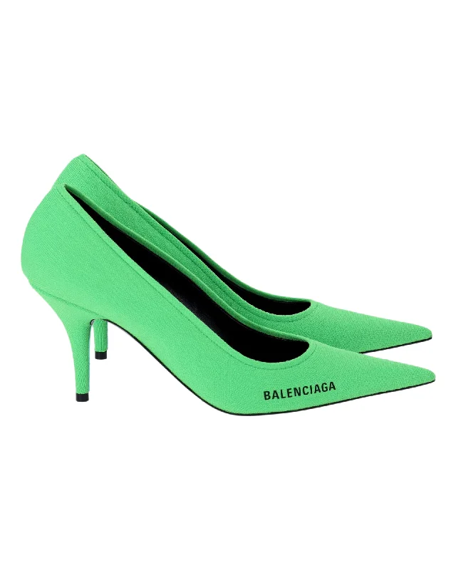 Women's burgundy stiletto heel pumps for a sophisticated appearanceBalenciaga Knife Knit Pumps in Green Polyamide Women's burgundy stiletto heel pumps for a sophisticated appearanceBalenciaga Knife Knit Pumps in Green Polyamide
