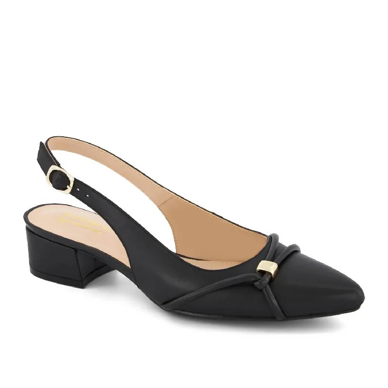 Women's wedding stiletto heel pumps with a pearl - encrusted strapWomen's Slingback Low Heel Pumps In Black Women's wedding stiletto heel pumps with a pearl - encrusted strapWomen's Slingback Low Heel Pumps In Black