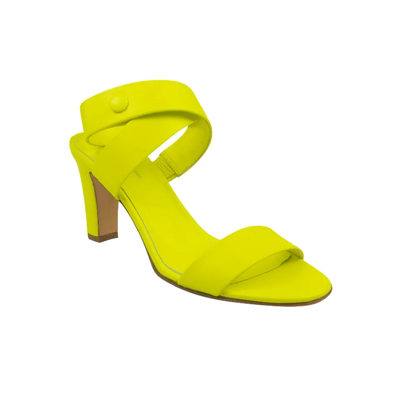 Women's ankle - strap stiletto heel pumps with a cut - out detailNeon Yellow Twist Strap Heels Women's ankle - strap stiletto heel pumps with a cut - out detailNeon Yellow Twist Strap Heels