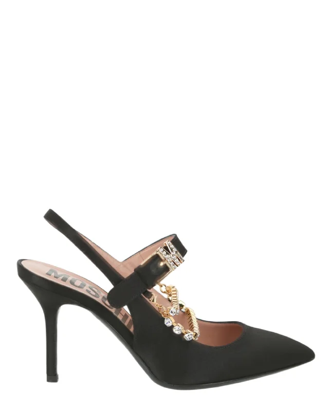 Women's genuine leather stiletto heel pumps with a soft finishRhinestone-Embellished Pumps Women's genuine leather stiletto heel pumps with a soft finishRhinestone-Embellished Pumps