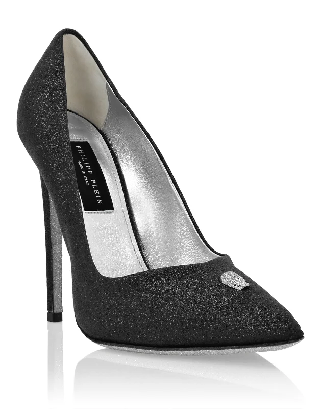 Women's velvet - covered stiletto heel pumps for a luxurious lookGlitter Decollete Pumps Women's velvet - covered stiletto heel pumps for a luxurious lookGlitter Decollete Pumps