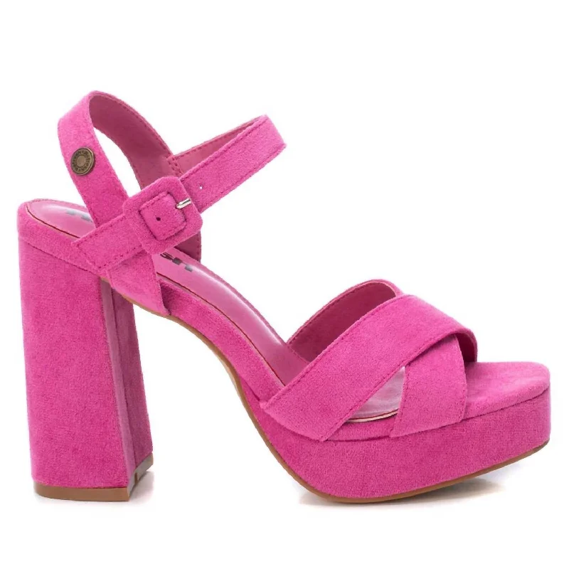 Women's business meeting stiletto heel pumps with a professional lookSuede Dressy Sandals In Fuchsia Women's business meeting stiletto heel pumps with a professional lookSuede Dressy Sandals In Fuchsia