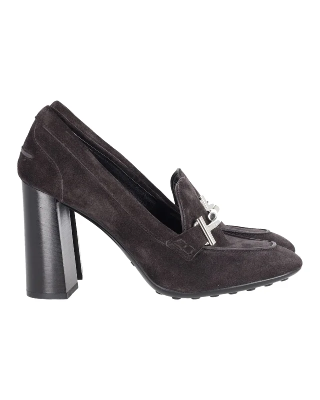 Women's red - carpet stiletto heel pumps for a glamorous eventTod's Heeled Loafers in Black Suede Women's red - carpet stiletto heel pumps for a glamorous eventTod's Heeled Loafers in Black Suede