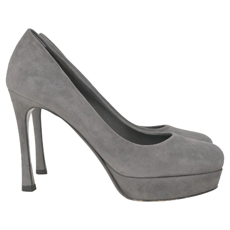 Women's satin - lined stiletto heel pumps for extra comfortSaint Laurent Gisele Platform Pumps in Grey Suede Women's satin - lined stiletto heel pumps for extra comfortSaint Laurent Gisele Platform Pumps in Grey Suede