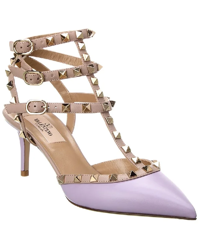 Women's water - resistant stiletto heel pumps for unexpected situationsValentino Rockstud Caged 65 Leather Ankle Strap Pump Women's water - resistant stiletto heel pumps for unexpected situationsValentino Rockstud Caged 65 Leather Ankle Strap Pump