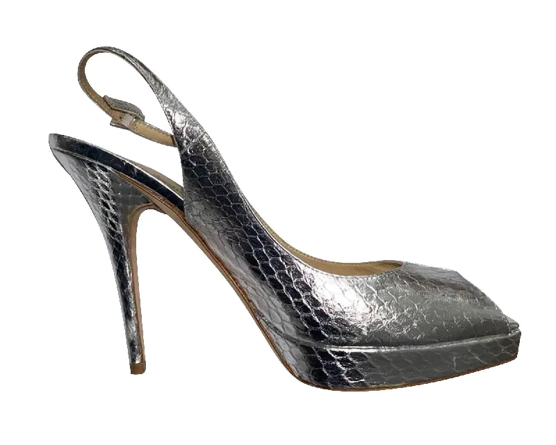Women's stretchy stiletto heel pumps for easy on and offJimmy Choo Clue Peep Toe Slingback Pumps in Metallic Gold Leather Women's stretchy stiletto heel pumps for easy on and offJimmy Choo Clue Peep Toe Slingback Pumps in Metallic Gold Leather