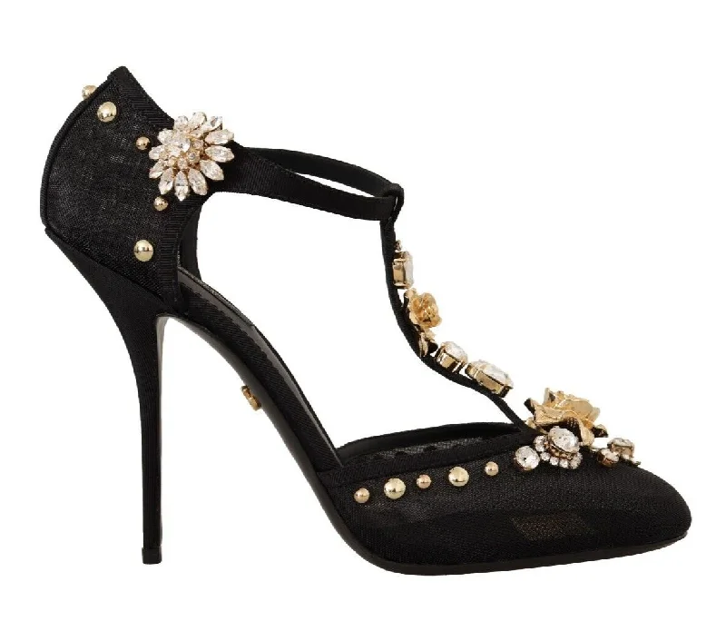 Women's prom stiletto heel pumps in a shimmery fabricDolce & Gabbana Elegant Crystal-Embellished Mesh T-Strap Women's Pumps Women's prom stiletto heel pumps in a shimmery fabricDolce & Gabbana Elegant Crystal-Embellished Mesh T-Strap Women's Pumps