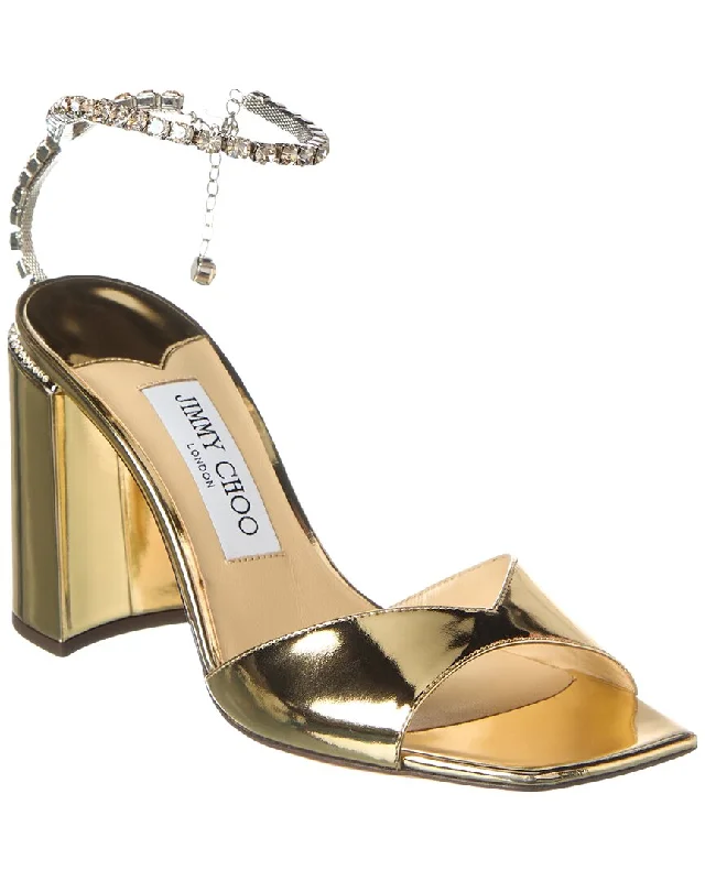 Women's peach stiletto heel pumps for a soft and feminine appealJimmy Choo Saeda Block Heel 85 Leather Sandal Women's peach stiletto heel pumps for a soft and feminine appealJimmy Choo Saeda Block Heel 85 Leather Sandal