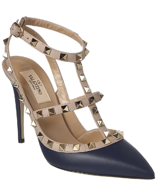 Women's padded - insole stiletto heel pumps for added comfortValentino Rockstud Caged 100 Leather Pump Women's padded - insole stiletto heel pumps for added comfortValentino Rockstud Caged 100 Leather Pump
