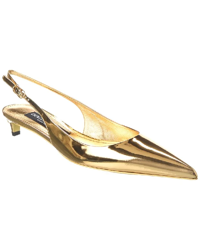 Women's padded - insole stiletto heel pumps for added comfortDolce & Gabbana Leather Slingback Pump Women's padded - insole stiletto heel pumps for added comfortDolce & Gabbana Leather Slingback Pump