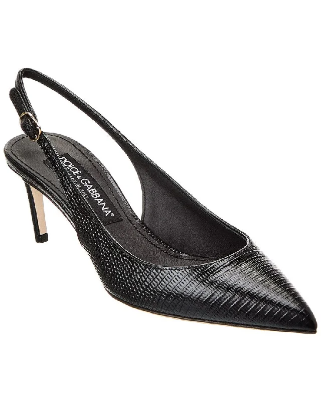 Women's hypoallergenic stiletto heel pumps for sensitive skinDolce & Gabbana DG Logo Leather Slingback Pump Women's hypoallergenic stiletto heel pumps for sensitive skinDolce & Gabbana DG Logo Leather Slingback Pump