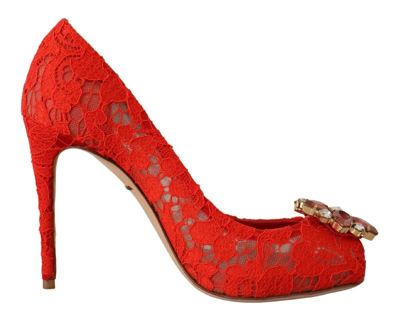 Women's holiday party stiletto heel pumps with a festive touchDolce & Gabbana Crystal Taormina Lace Heels Women's Pumps Women's holiday party stiletto heel pumps with a festive touchDolce & Gabbana Crystal Taormina Lace Heels Women's Pumps