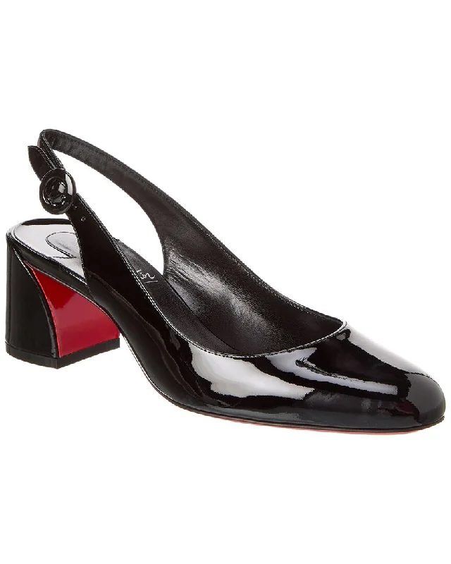 Women's pointed - toe slingback stiletto heel pumps in a peep - toe designChristian Louboutin So Jane 55 Slingback Patent Pump Women's pointed - toe slingback stiletto heel pumps in a peep - toe designChristian Louboutin So Jane 55 Slingback Patent Pump