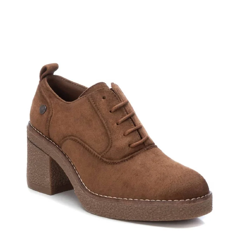 Women's shock - absorbing stiletto heel pumps for all - day wearWomen's Suede Heeled Oxfords In Camel Women's shock - absorbing stiletto heel pumps for all - day wearWomen's Suede Heeled Oxfords In Camel