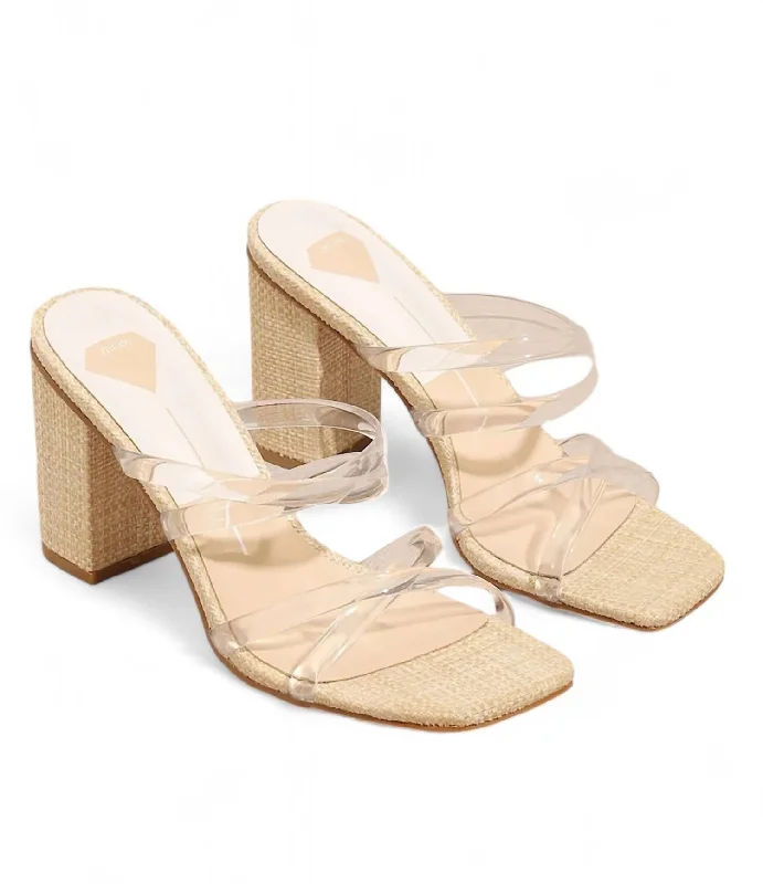 Women's strappy open - toe stiletto heel pumps with rhinestonesAmanda Clear Strap Heel In Natural Women's strappy open - toe stiletto heel pumps with rhinestonesAmanda Clear Strap Heel In Natural