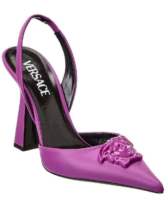 Women's red - carpet stiletto heel pumps for a glamorous eventVersace La Medusa Leather Slingback Pump Women's red - carpet stiletto heel pumps for a glamorous eventVersace La Medusa Leather Slingback Pump