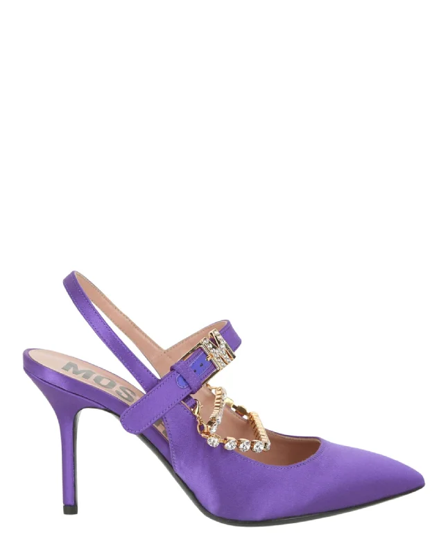 Women's metallic leather stiletto heel pumps with a reflective surfaceRhinestone-Embellished Pumps Women's metallic leather stiletto heel pumps with a reflective surfaceRhinestone-Embellished Pumps