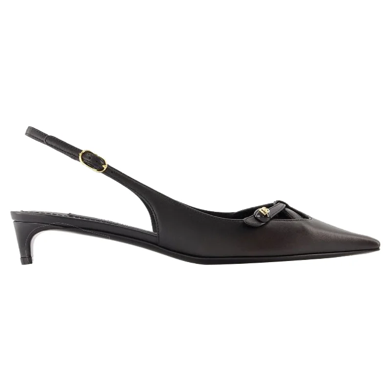 Women's lavender stiletto heel pumps for a delicate styleSlingbacks - Dolce&Gabbana - Leather - Black Women's lavender stiletto heel pumps for a delicate styleSlingbacks - Dolce&Gabbana - Leather - Black