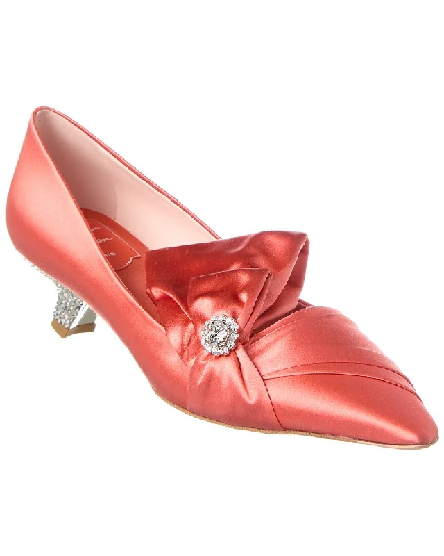 Women's strappy open - toe stiletto heel pumps with rhinestonesRoger Vivier Satin Pump Women's strappy open - toe stiletto heel pumps with rhinestonesRoger Vivier Satin Pump