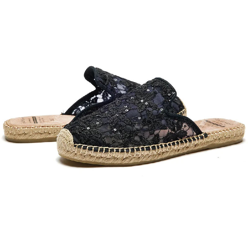 Women's Glitter - Embellished Loafers in Silver for a Sparkly Party Look Handmade Women’s Espadrille Slip-On Sequins Slipper Shoes-05105W