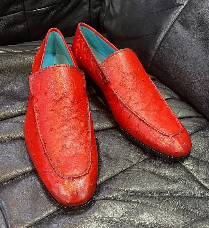 Women's Cashmere - Lined Loafers in Burgundy for Warmth in Winter Style: Menor-Red