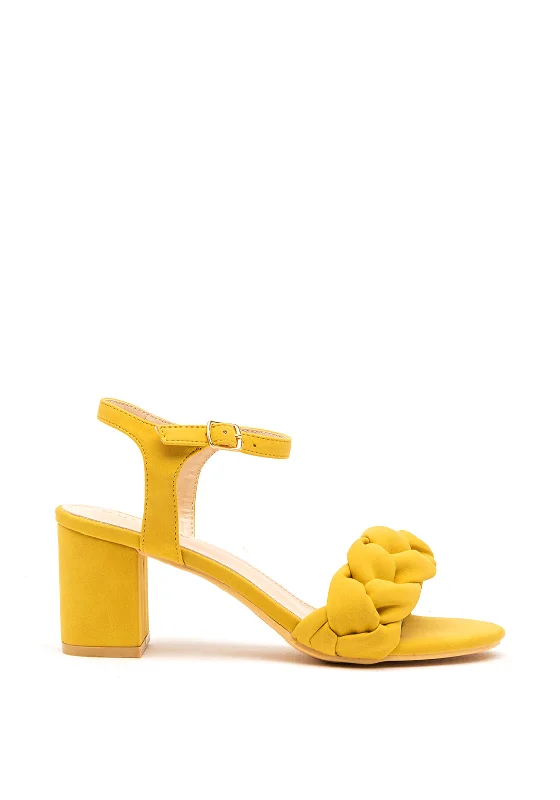 Women's Strappy Gladiator Sandals with Buckle Closures in Tan for a Boho Look Women's Strappy Gladiator Sandals with Buckle Closures in Tan for a Boho Look Women's Strappy Gladiator Sandals with Buckle Closures in Tan for a Boho Look Sorento Pleated Strap Block Heel Sandals, Mustard