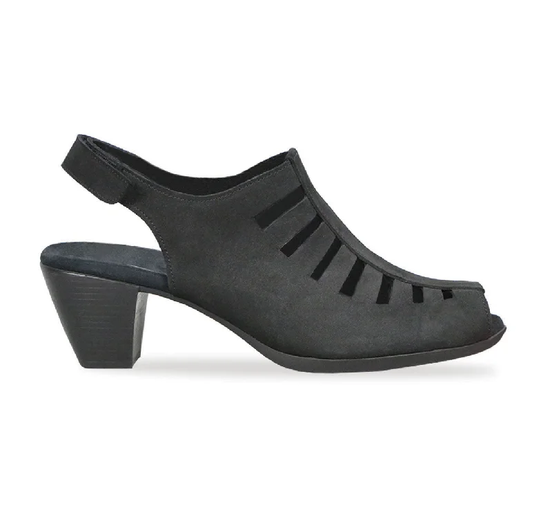 Women's Premium Leather Tassel Loafers in Dark Brown for a Classic Office Look ABBY - BLACK NUBUCK